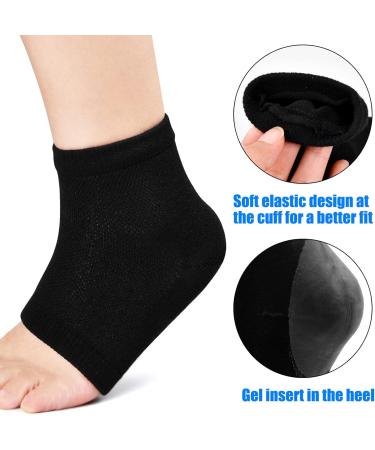 Naapesi Gel Heel Socks - Moisturizing Foot Care Spa Socks for Dry Cracks & Plantar Fasciitis - Open Toe Soft & Ventilated Black - Buy Online on SooperMarket.com