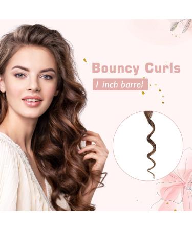 1 Inch Dual Voltage Curling Iron - 450 F Heat Professional Ceramic Tourmaline Wand (Rose Gold) - Buy Online on SooperMarket.com
