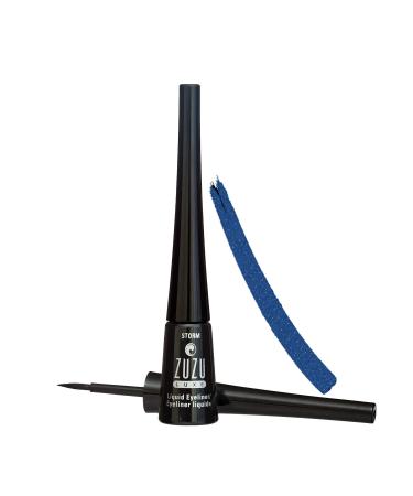 ZUZU LUXE Precision Liquid Liner (Storm - Navy/Matte)  Liquid Eyeliner featuring a fine calligraphy tip  quick-drying  water resistant. Natural  Paraben Free  Vegan  Gluten-free Cruelty-free  Non GMO  0.1 oz.