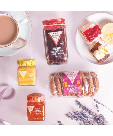 Cottage Delight - Tea Break Treats - Original Strawberry Whole Fruit Jam 340g - Crunchy Chocolate Biscuits 150g - Our Classic Lemon Curd 105g - Classic Orange Thin Cut Marmalade 113g - Buy Online on SooperMarket.com