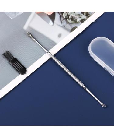 Stainless Steel Spiral Ear Wax Remover Double Ended Ear Cleaner with Brush and Storage Box - Silver | Ear Pick Tool for Ear Wax Removal - Buy Online on SooperMarket.com