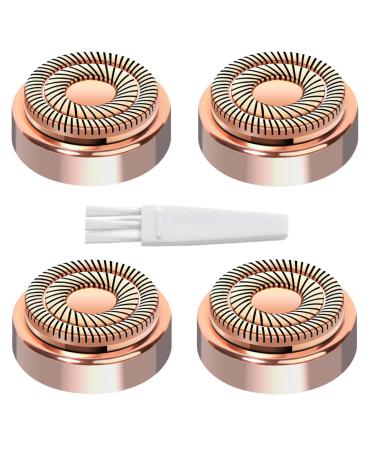 Facial Hair Remover Replacement Heads Generation 2 for Finishing Touch Flawless Facial Hair Removal Tool for women Double Halo Painless and Smooth As Seen On TV. 4-Gold