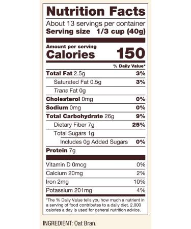 Bobs Red Mill Oat Bran Cereal 18oz - Pack of 3 | High Fiber Breakfast Option - Buy Online on SooperMarket.com