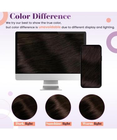 Shop Laavoo Dark Brown Real Hair Extensions - 50cm Clip In Remy 7PCs 105g for Effortless Volume - Buy Online on SooperMarket.com