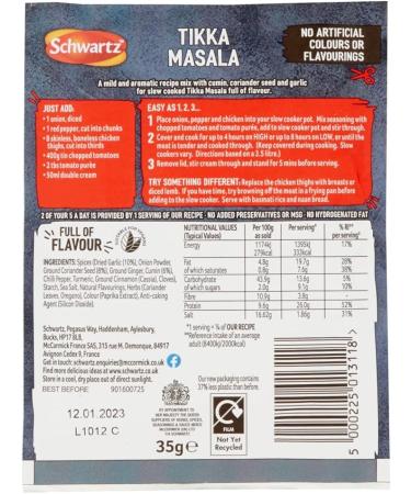 Schwartz Slow Cook Tikka Masala 35g - Authentic Flavors for Easy Cooking - Buy Online on SooperMarket.com