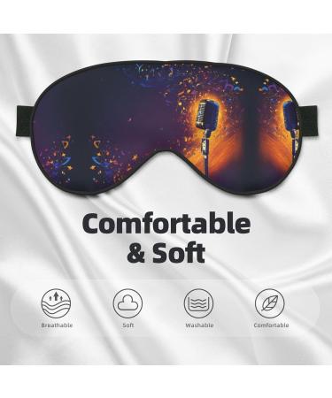 Microphone with Music Note Print Double-Sided Eye Mask Soft and Light Blocking for Enhancing Sleep Quality - Buy Online on SooperMarket.com