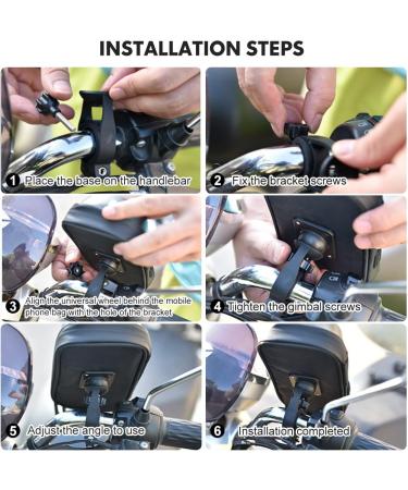 Shop LKEVREG Waterproof 360 Rotatable Mobile Phone Holder for Motorcycles & Bikes | Fits 4.5-6.7 Inch Smartphones - Buy Online on SooperMarket.com