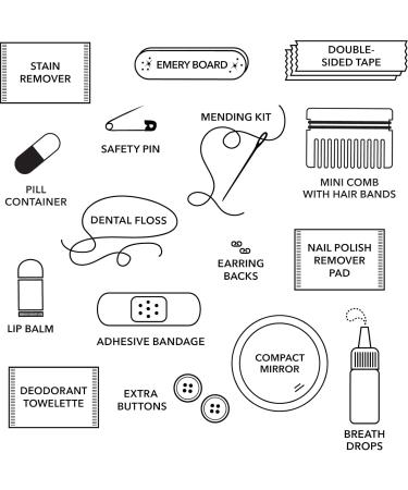 Pinch Provisions Candy Stripe Minimergency Kit | 17 Travel-Sized Cosmetic Essentials | Perfect Gift for Christmas & Birthdays | Emergency Beauty Accessories in Purple - Buy Online on SooperMarket.com