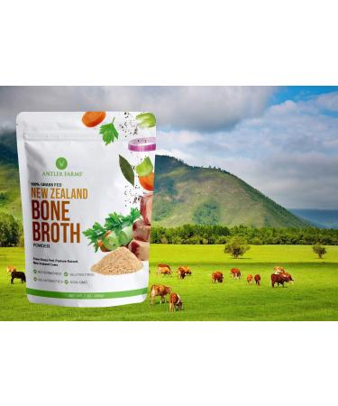 Antler Farms 100% Grass Fed New Zealand Bone Broth Powder 200g - 40 Servings | Slow Cooked, Gently Dried, Light Flavor | No Hormones, Antibiotics, GMOs - Buy Online on SooperMarket.com