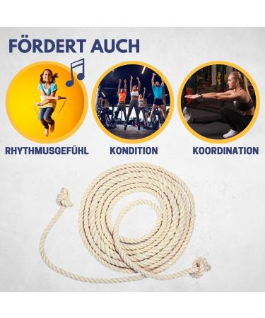 Best Sporting Springs Rope | 100% Natural Cotton & Jute | 280 cm | Handle-less | Top Quality for Clubs Schools & Recreational Sports - Buy Online on SooperMarket.com