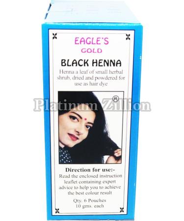 Eagle's Gold Black Henna Hair Colour Dye Powder - Unisex 2 Boxes (12pcs X 10g) - Buy Online on SooperMarket.com