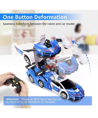 FAFUGANIA Remote Control Car Transform Robot RC Car - 2.4Ghz, 360 Degree Rotating, Drifting Police Toy 1:18 Scale Boys Blue - Buy Online on SooperMarket.com