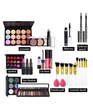 Full Makeup Kit for Women - Professional Cosmetic Gift Set with Eyeshadow Lipstick Concealer & Brushes - Buy Online on SooperMarket.com
