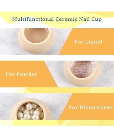 ANGNYA Ceramic Dappen Dish with Lid - 17ML Multifunctional Acrylic Liquid Powder Holder for Nail Techs and Beginners - Buy Online on SooperMarket.com