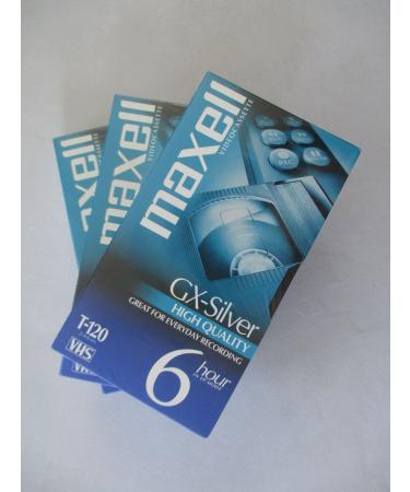 Maxell GX-Silver T-120 6 Hour VHS VCR Blank Tapes | 4 Pack