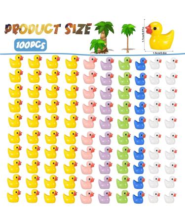 100Pcs Mini Resin Ducks Multicolor Landscape Decorations - Miniature Duck Figures for Home, Garden, Aquarium - Hide Prank Game Dollhouse Decor - 6 Color Assortment - Buy Online on SooperMarket.com