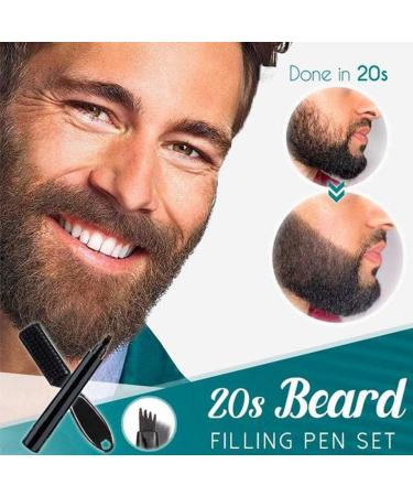 QUR 2pcs Beard Pen & Brush Set | Mustache Dyeing & Shaping Tools | Beard Enhancer in Black - International Shipping Available - Buy Online on SooperMarket.com