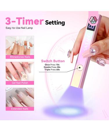 SAVILAND 12W Handheld LED UV Nail Lamp Fast Curing: Portable Mini UV Nail Lamp for Gel Nails 3 Timers 10/30/60S LED UV Lamp Rechargeable USB Nail Dryer for Home Personal DIY Self Use C-Pink Handheld Nail Lamp - Buy Online on SooperMarket.com