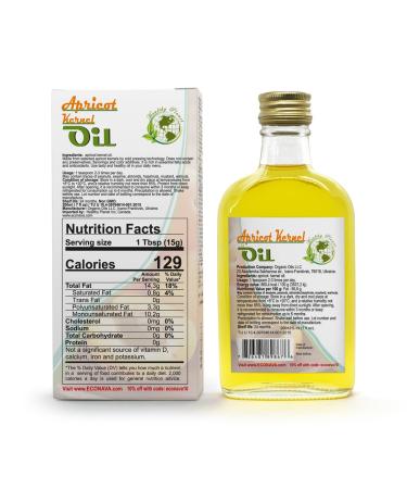ECO NAVA Apricot Kernel Oil 200 ml - 100% Natural Cold Pressed, Vegan, Premium Grade for Cooking, Salads, Hair, Face & Skin | 6.8 oz - Buy Online on SooperMarket.com