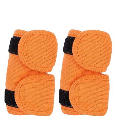 2Pcs Adjustable Dog Cat Leg Brace Elastic Warm Knee Pads for Surgery Wound Support and Stability for Injury Recovery Prevent Licking (Orange)
