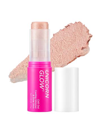 UNICORN GLOW Chill Out Cooling Glimmer & Glow Stick (For Face & Body) 01 Coin - Makeup Highlighter stick & Moisturizer Cruelty Free Body Illuminator Body luminizer body glitter highlighter makeup stick face highlighter h...