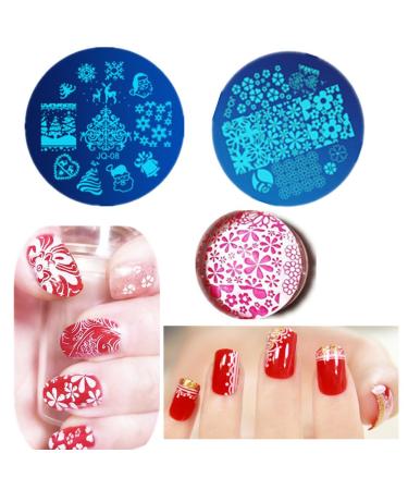 15-Piece Nail Art Stamping Kit - Christmas & Love Designs Includes 5 Plates 2 Stampers and Storage Bag - Buy Online on SooperMarket.com