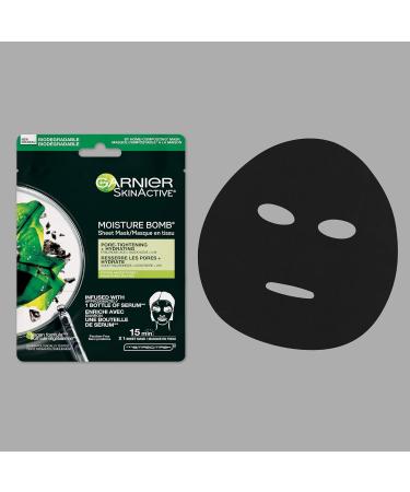Garnier Moisture Bomb Purifying Sheet Mask with Hyaluronic Acid and Charcoal 6 Pack 6 x 28 g - Buy Online on SooperMarket.com