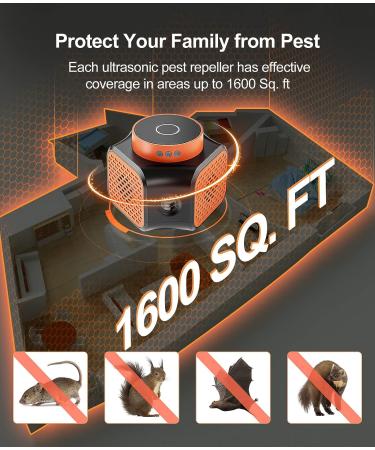 Meilen Ultrasonic Mouse Repellent with 9 Strobe Lights - Indoor Rodent, Squirrel, and Rat Control for House, RV, Garage - Buy Online on SooperMarket.com