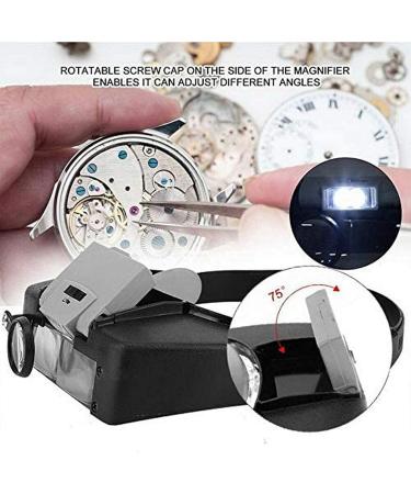 Head Magnifier Adjustable Size Headband Magnifying Lenses Repair Work Light High Transparency Lenses LED Light Head Lamp - Buy Online on SooperMarket.com