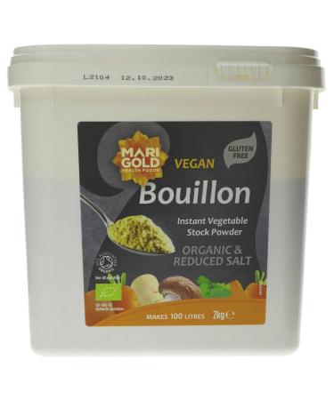 Marigold Catering Vegan Gluten Free Bouillon Organic Reduced Salt 2kg (Grey) Vegetable 2 kg (Pack of 1)