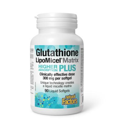 Natural Factors Glutathione LipoMicel Matrix 300mg per softgel 90 liquid softgels Antioxidant Support High Absorption Easy to Swallow
