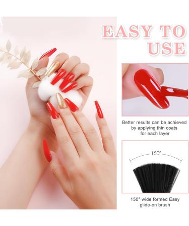 LKE Gel Nail Polish Kit | 72W UV Lamp, 6 Classic Red Colors, Glossy & Matte Top/Base Coat | Manicure DIY Gifts Set for Women - Buy Online on SooperMarket.com