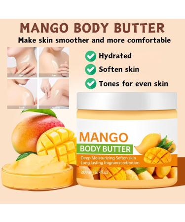 Trendyfave Mango Body Butter Large-capacity Body Lotion Body Moisturiser With Mango Body Lotion for Dry Skin Body Skin Care Smooth Skin Deeply Moisturize Skin Body Butter For Women & Men 200ml - Buy Online on SooperMarket.com