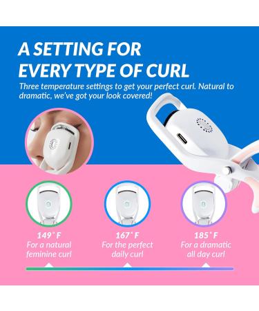 YOOVE Heated Eyelash Curlers - Rechargeable 3 Heating Modes & 2-in-1 Comb for Long-Lasting Curls | Effortless Electric Styling Anywhere - Buy Online on SooperMarket.com