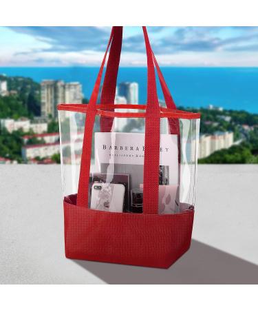 Hillban 4 Pcs Clear Tote Bag - Waterproof Transparent PVC Handbags for Women - Stadium Security Approved - Ideal for Beach, Pool, and Work - 4 Colors - Buy Online on SooperMarket.com