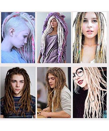 Silk-co Dreadlocks Braiding Hair Extensions All Human Handmade Ombre 24 inch Crochet Braids Reggae Hip-Hop Hairpiece Handmade for Braiding Black-Dark Purple  - Buy Online on SooperMarket.com