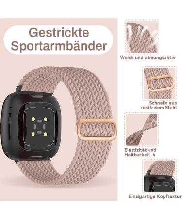 Chinbersky 3-Piece Nylon Bracelet Set for Fitbit Versa 3/4 & Sense/Sense2 - Soft Adjustable Sports Bands for Men & Women - Star Light/Meat Bar/Pine Needlebar - Buy Online on SooperMarket.com