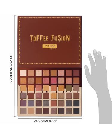 UCANBE Toffee Fusion 48 Colors Eyeshadow Palette + Brushes Set - Long Lasting, Highly Pigmented Makeup Kit - Buy Online on SooperMarket.com