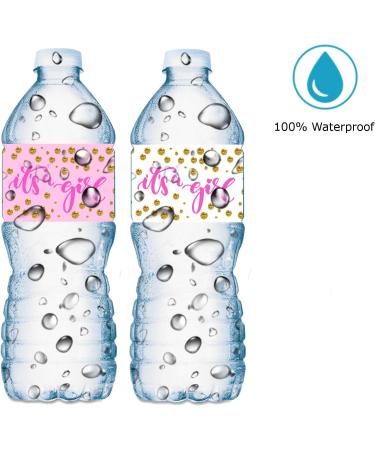 20 Pink It's a Girl Water Bottle Labels - Baby Shower Decorations - Buy Online on SooperMarket.com
