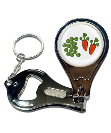 BadgeBeast.co.uk Peas and Carrots - Key Ring Bottle Opener and Nail Clipper