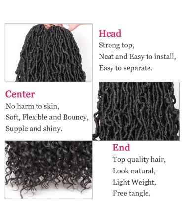 Leeven 24 Inch Goddess Faux Locs Crochet Hair 6 Packs - Long Soft Locs Braiding Hair with Curly Ends - Natural Black Synthetic Bohemian Locs Extensions for Women - Buy Online on SooperMarket.com