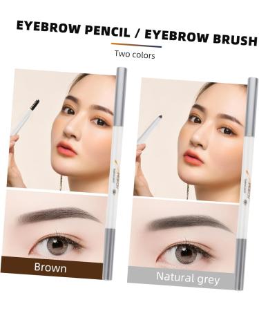 Beavorty 6 pcs Double-Headed Eyebrow Pencil gray eyebrow pencils Eyebrow Brush eyebrow powder wild - Buy Online on SooperMarket.com