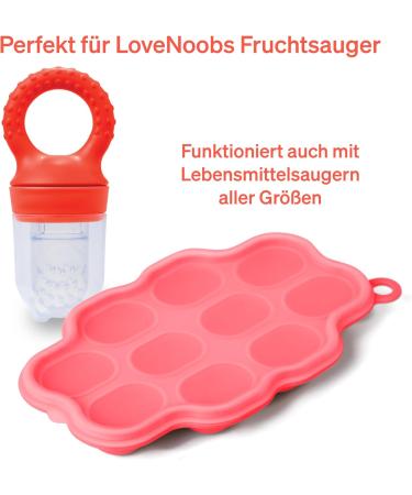 Lovenoobs Baby Food Storage - 100% Silicone Freezing Container for Baby Porridge & Ice Cream Shapes - Red - Buy Online on SooperMarket.com