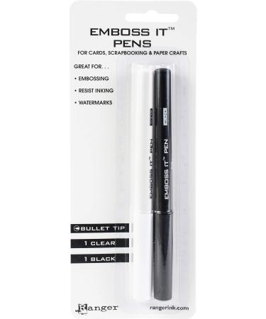 Ranger EMP20653 Inkssentials Embossing Pens, 2-Pack, Black and Clear 1pack
