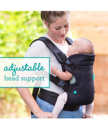 Infantino Flip 4-in-1 Advanced Carrier with Washable Bib - Ergonomic Front and Back Carry for Newborns and Babies 8-32 lbs - Black Denim - Buy Online on SooperMarket.com