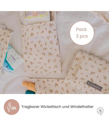 Mimuselina 2 Pack: Portable Baby Changing Pad & Diaper Bag - Foldable Water-Repellent Ecru | Ideal for On-the-Go Parents - Buy Online on SooperMarket.com