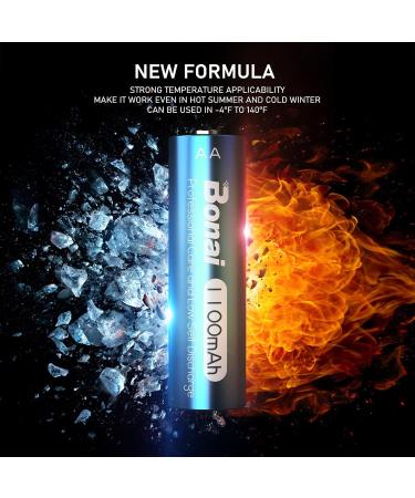 BONAI AA Rechargeable Batteries - 1100mAh NiMH for Solar Lights - Pre Charged 20 Pack - High Capacity Double-A Batteries - Buy Online on SooperMarket.com