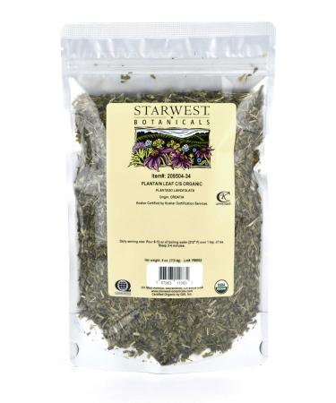 Starwest Botanicals Organic Plantain Leaf Cut & Sifted, 4 Ounces