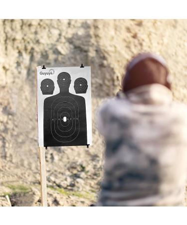Shooting Targets Paper - 50 Sheets - 17x25 in - Silhouette Design - Ideal for Rifle, Gun, Airsoft - Includes 4 Metal Hinge Clips - Target Practice Essential - Buy Online on SooperMarket.com