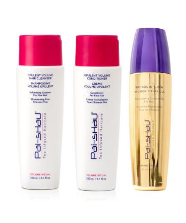 Pai-Shau Opulent Volume Cleanser Opulent Volume Conditioner Biphasic Infusion Trio Set 1 Count (Pack of 1) Volume Trio Enhance